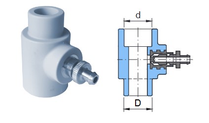 Nátrubek Pipelife PP-R 32 s vypouštěním