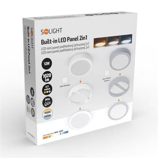 Svítidlo LED Solight 12 W 1 020 lm stříbrná