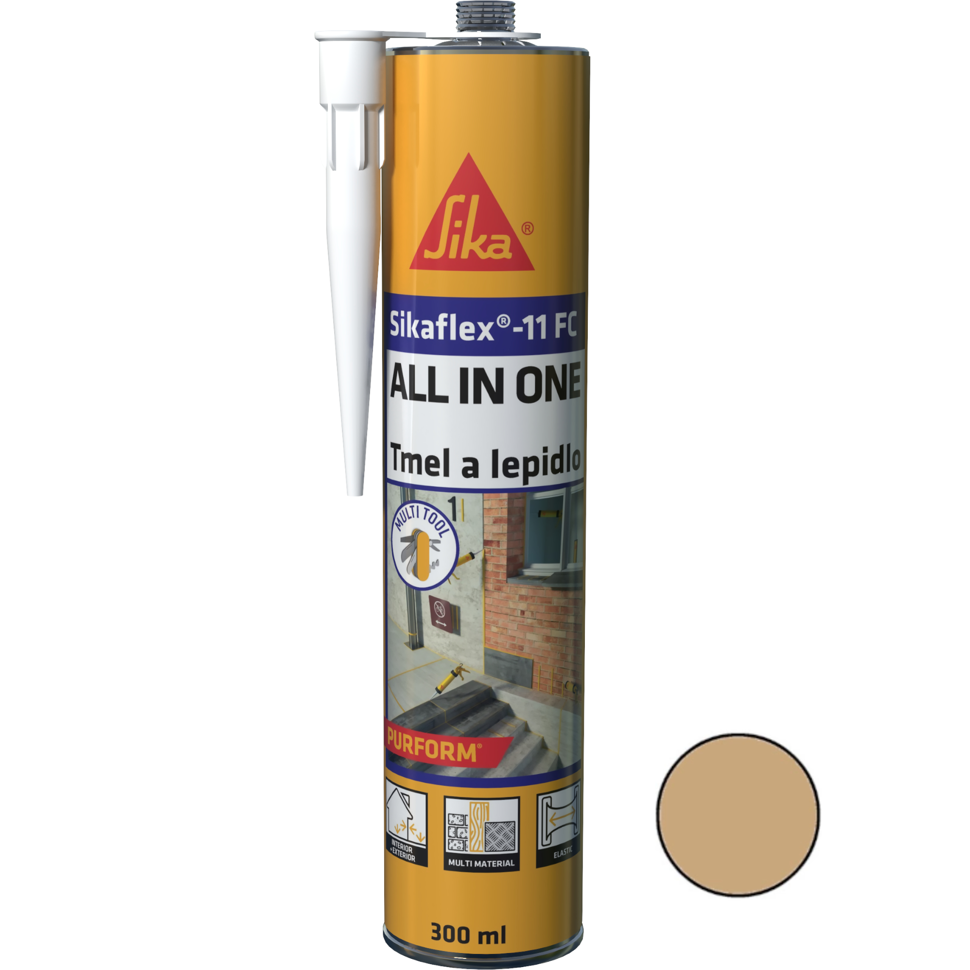 Tmel polyuretanový Sikaflex-11 FC Purform běžový 300 ml