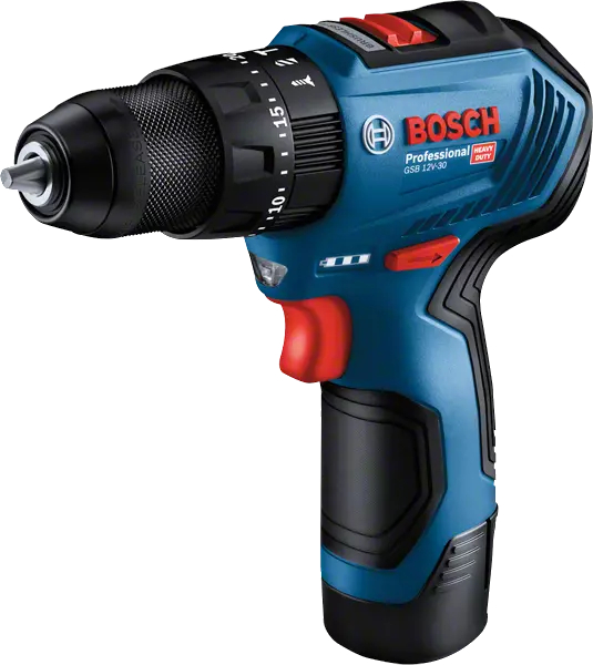 Šroubovák vrtací s příklepem AKU Bosch GSB 12V-30