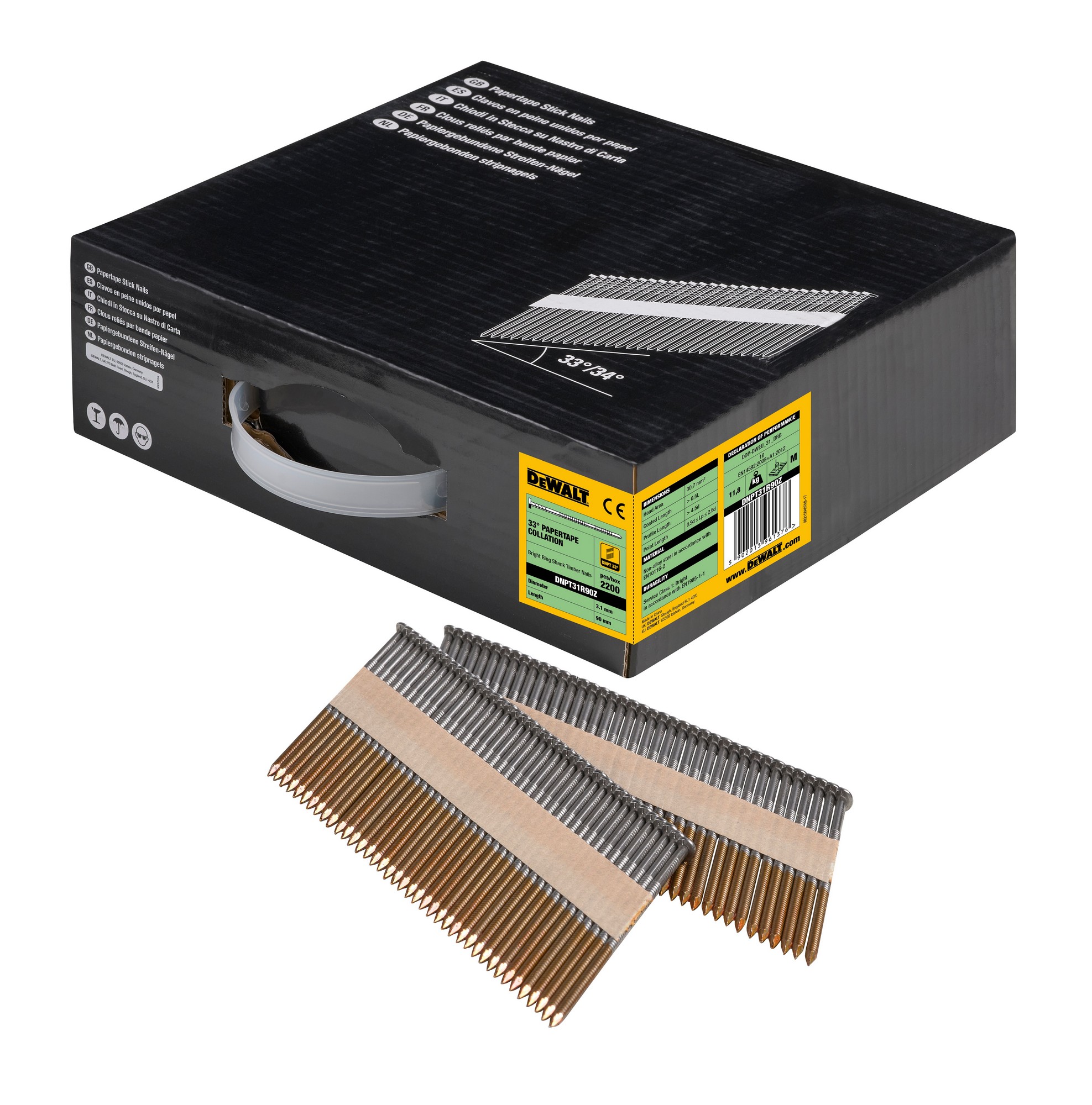 Hřebíky konvexní DeWALT DNPT31R90Z 3,1×90 mm 2 200 ks