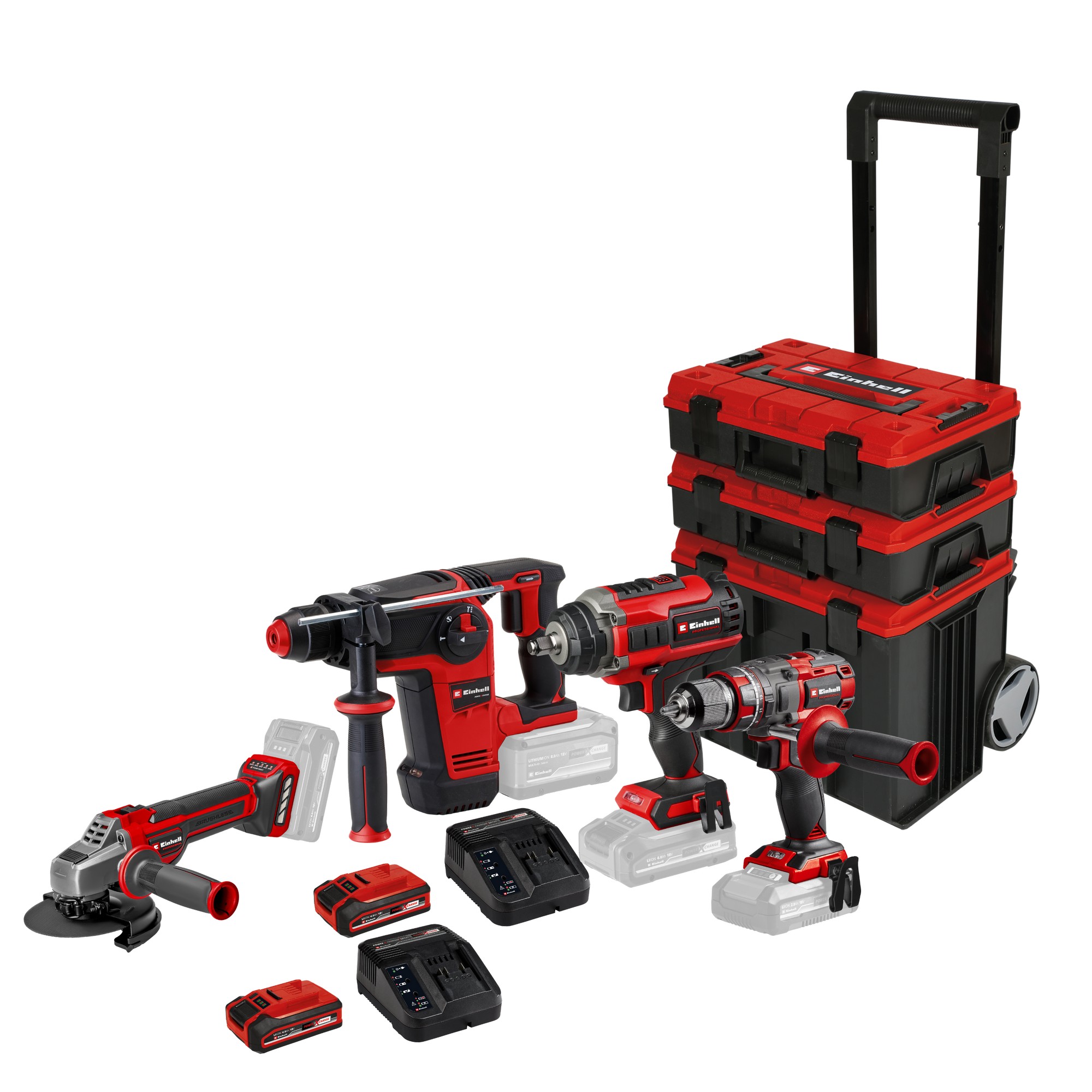 Sada AKU nářadí Einhell Professional TP-TK 18/4 (2× 4 Ah +)