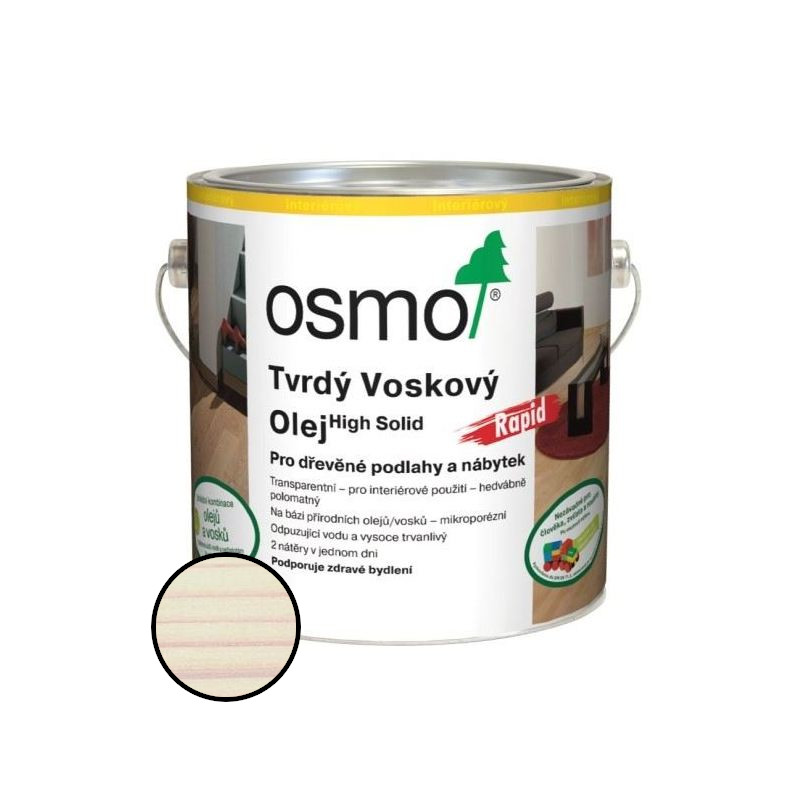 Olej tvrdý voskový Osmo Rapid 3240 bílý 2,5 l