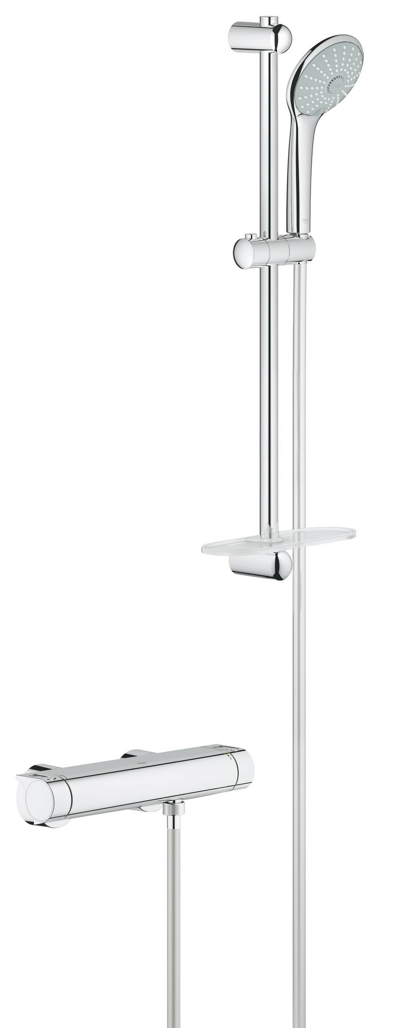 Baterie vanová termostatická Grohe Grohtherm 2000 chrom se sprchovou soupravou 34195001