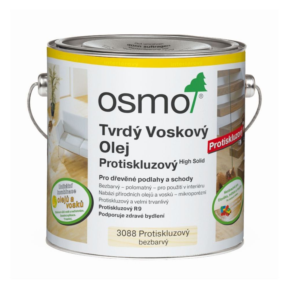 Olej tvrdý voskový protiskluzový Osmo 3088 bezbarvý 0,75 l