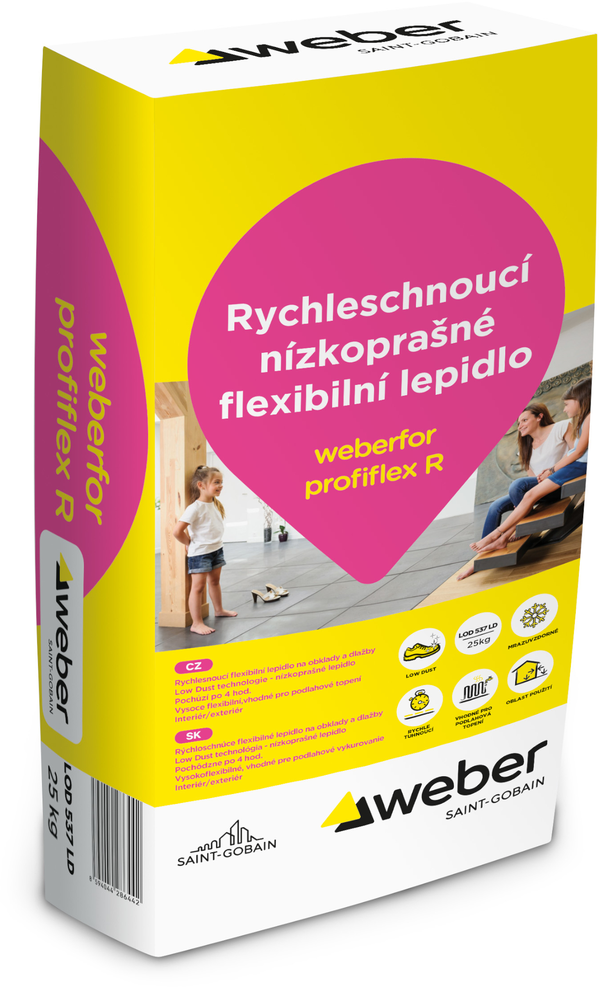 Lepidlo cementové C2TF S1 weberfor profiflex R LD 25 kg