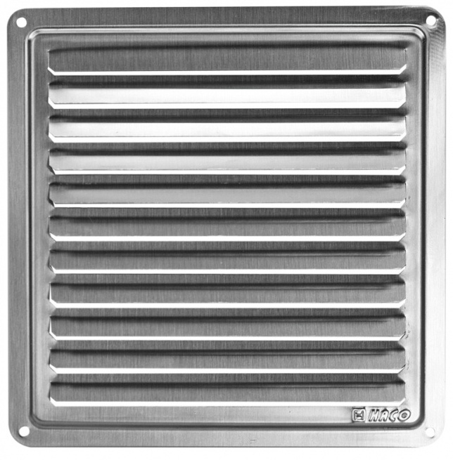 Mřížka větrací s krytkou HACO NVM K 150×150 mm nerez