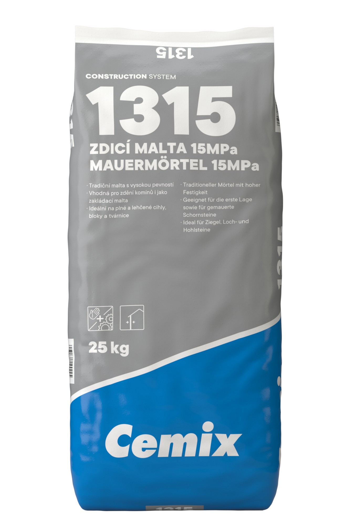 Malta zdicí 15 MPa Cemix 1315 25 kg