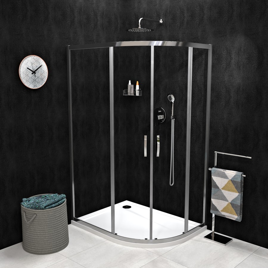 Kout sprchový Gelco Sigma Simply 1 000×800 mm leštěný hliník/čiré sklo