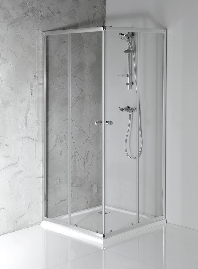 Kout sprchový Aqualine Agga 900×900 mm chrom/čiré sklo