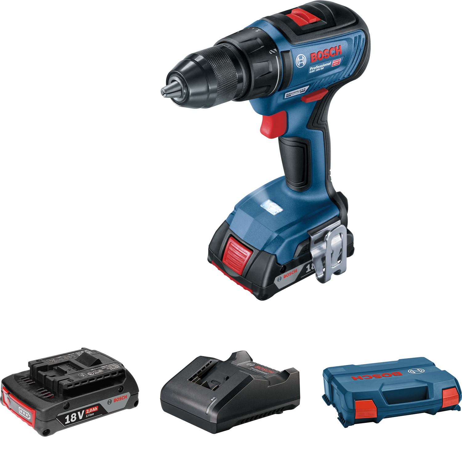 Šroubovák vrtací AKU Bosch GSR 18V-50 L-CASE