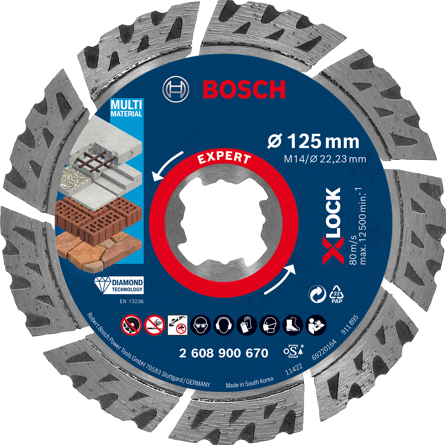 Kotouč DIA Bosch EXPERT MultiMaterial XL 125×22,23×2,4×12 mm