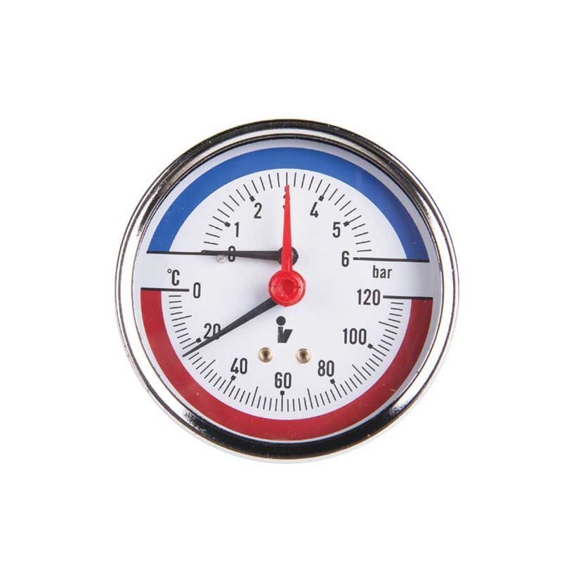 Levně Termomanometr průměr 80 mm , zadní 0-120°C , 0-4 bar