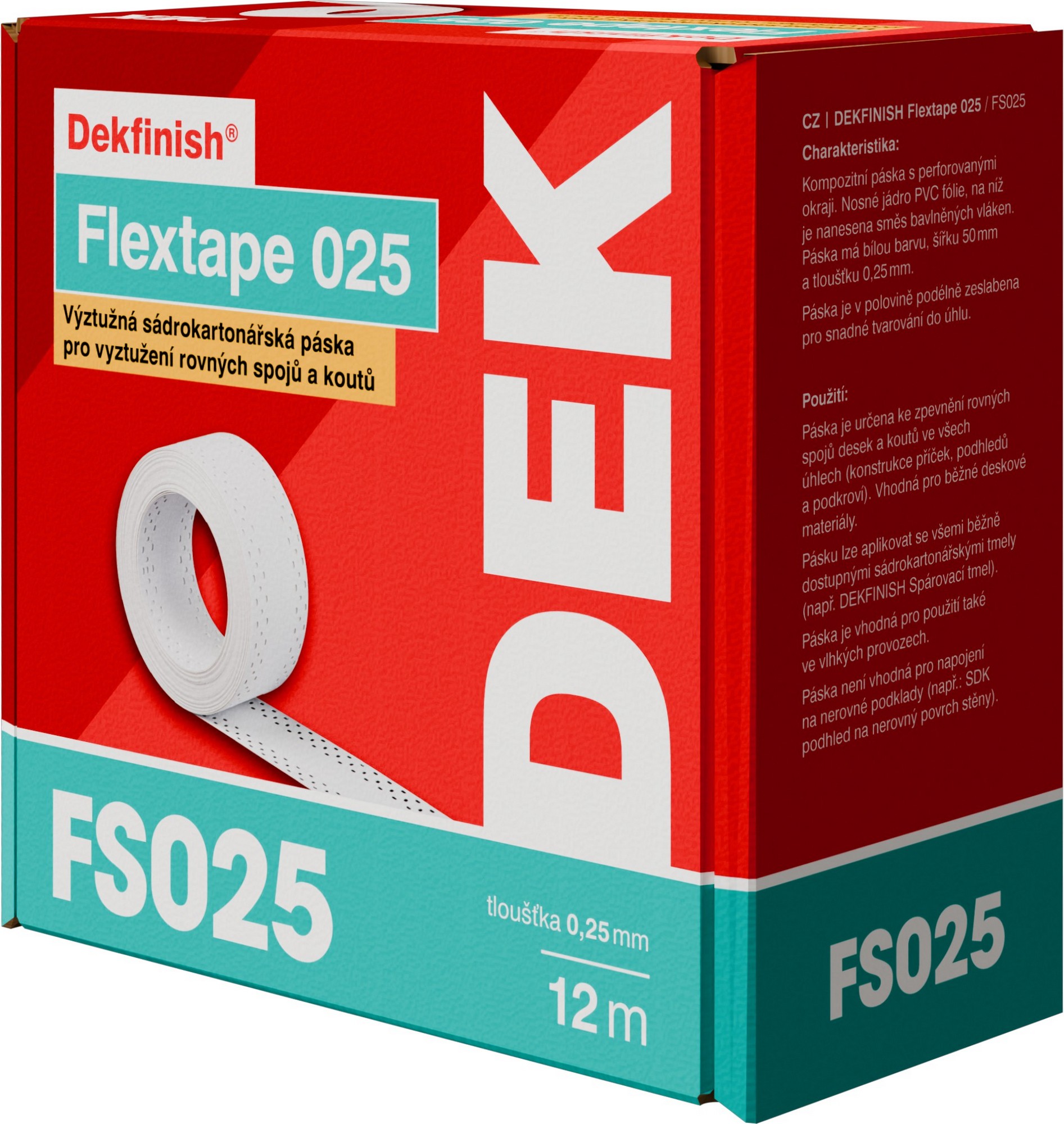 Páska výztužná DEKFINISH Flextape 025 50 mm × 12 m