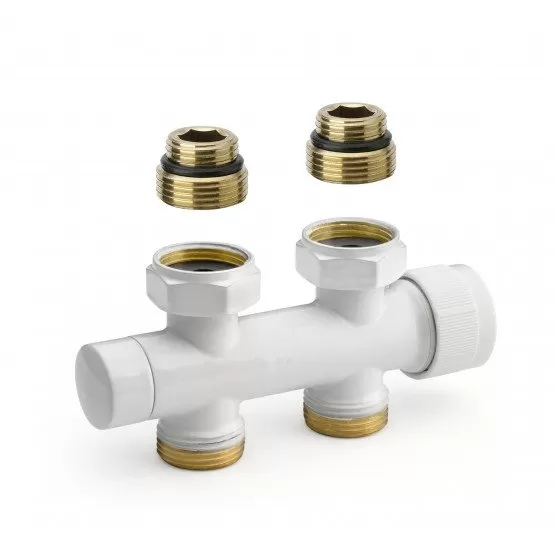 H ventil termostatický 1/2"×3/4 EK přímý bílá