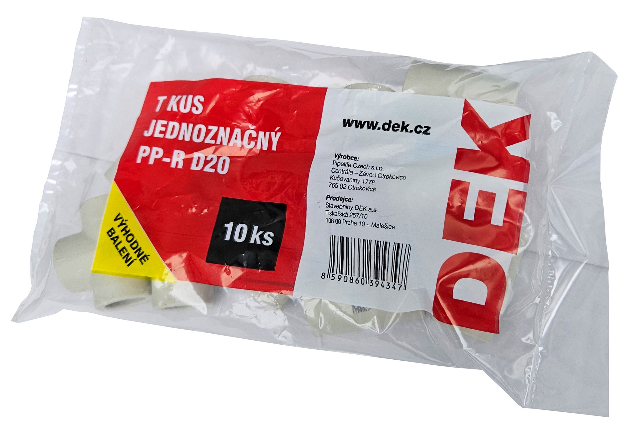 T-kus Pipelife PP-R 20 mm (balení 10 ks)