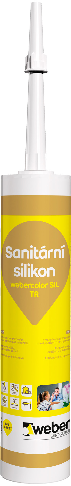 Tmel silikonový sanitární webercolor silikon cement 310 ml