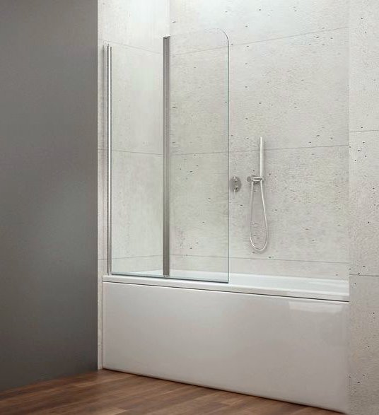 Zástěna vanová Aqualine Wila 900 mm leštěný hliník/čiré sklo