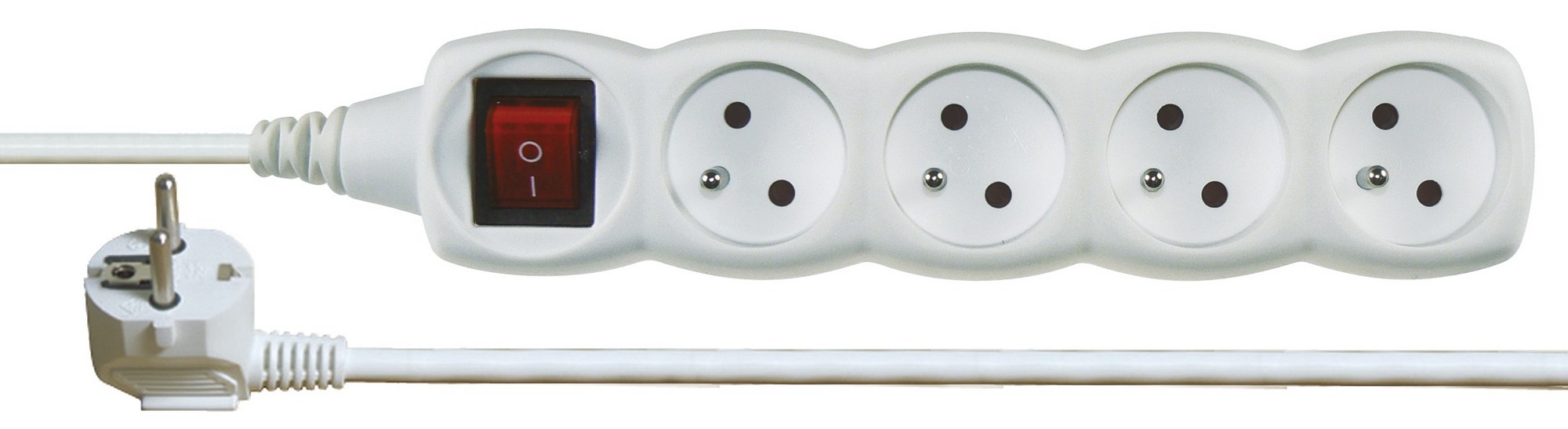 Kabel prodlužovací s vypínačem 4zásuvka Emos 2 m 1 mm2 IP 20