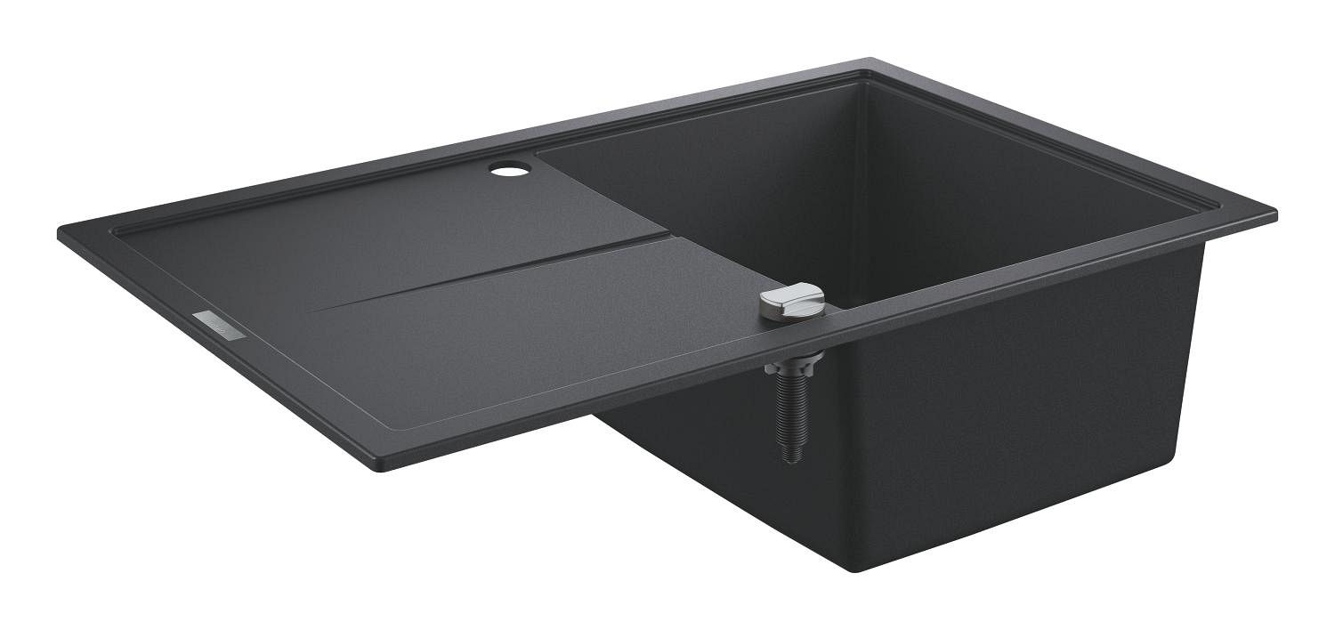 Dřez kompozitní s odkapem Grohe K400 780×500 mm granitová černá 31639AP0