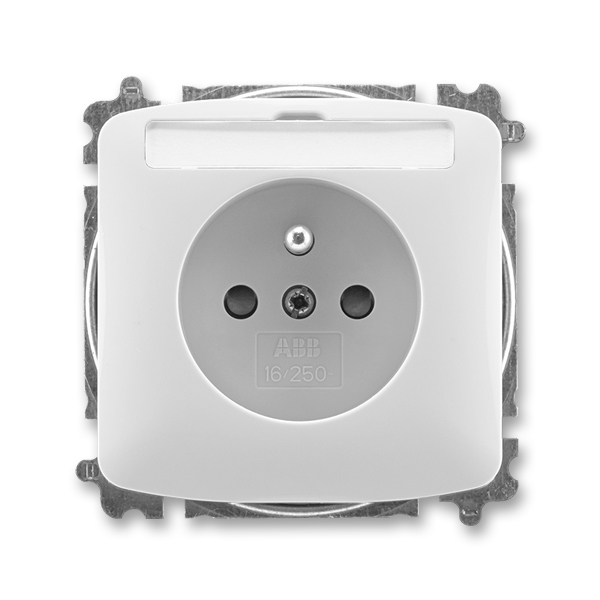 Zásuvka 230 V jednonásobná ABB Tango s popisovým polem šedá