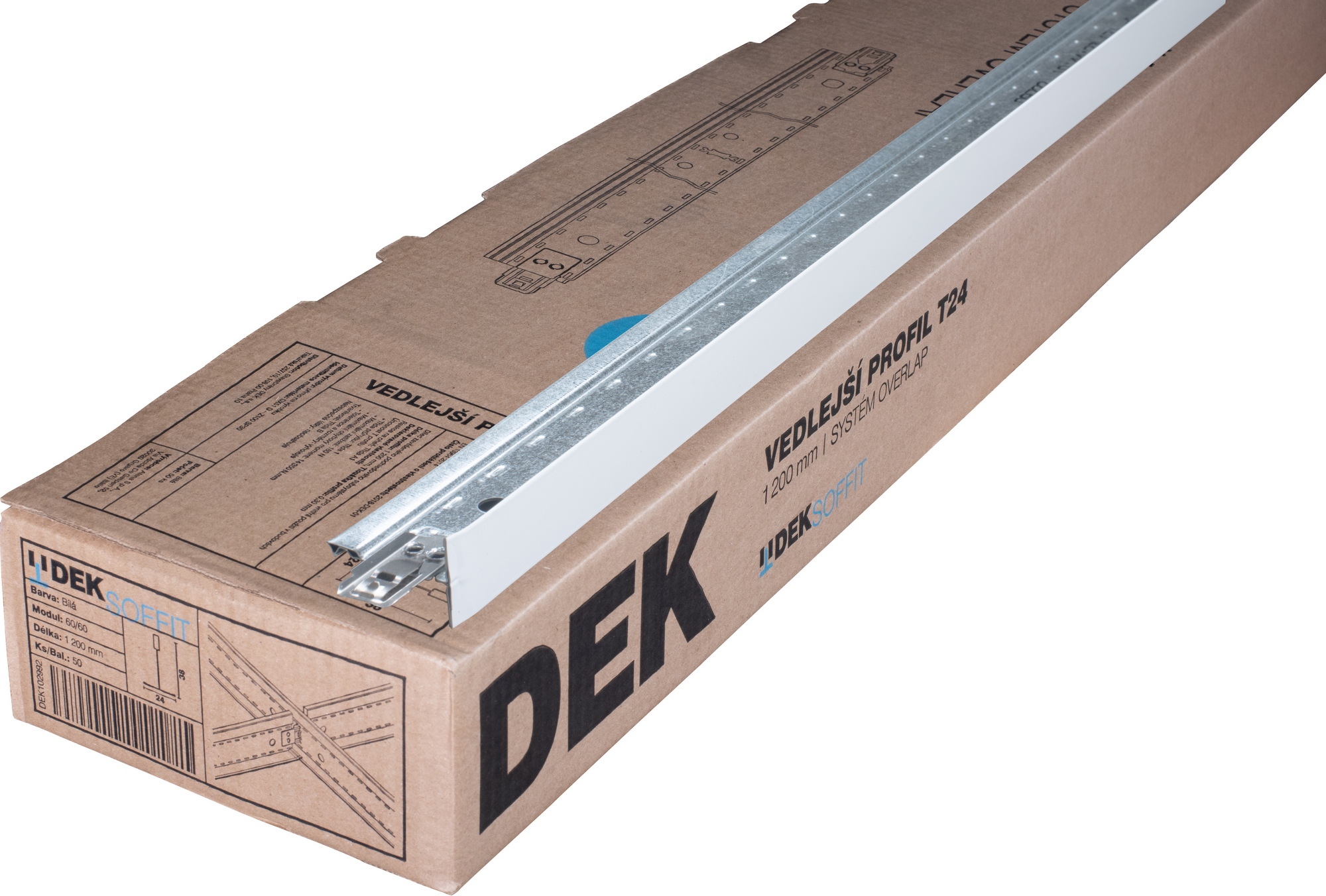 Profil vedlejší DEKSOFFIT T24 24×38 mm 1,2 m