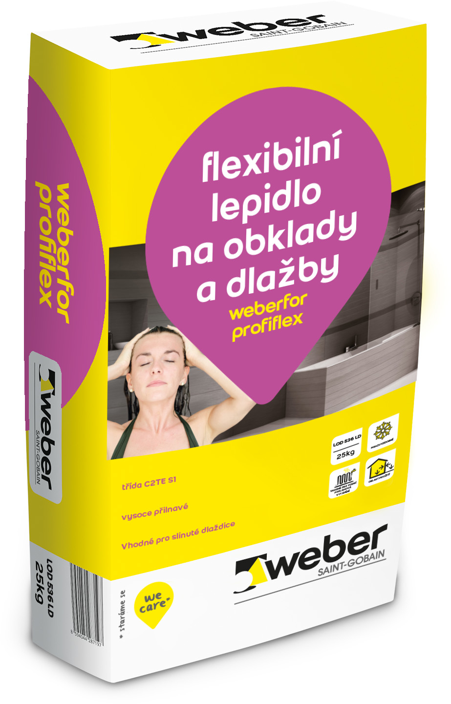 Lepidlo cementové C2TE S1 weberfor profiflex LD 25 kg