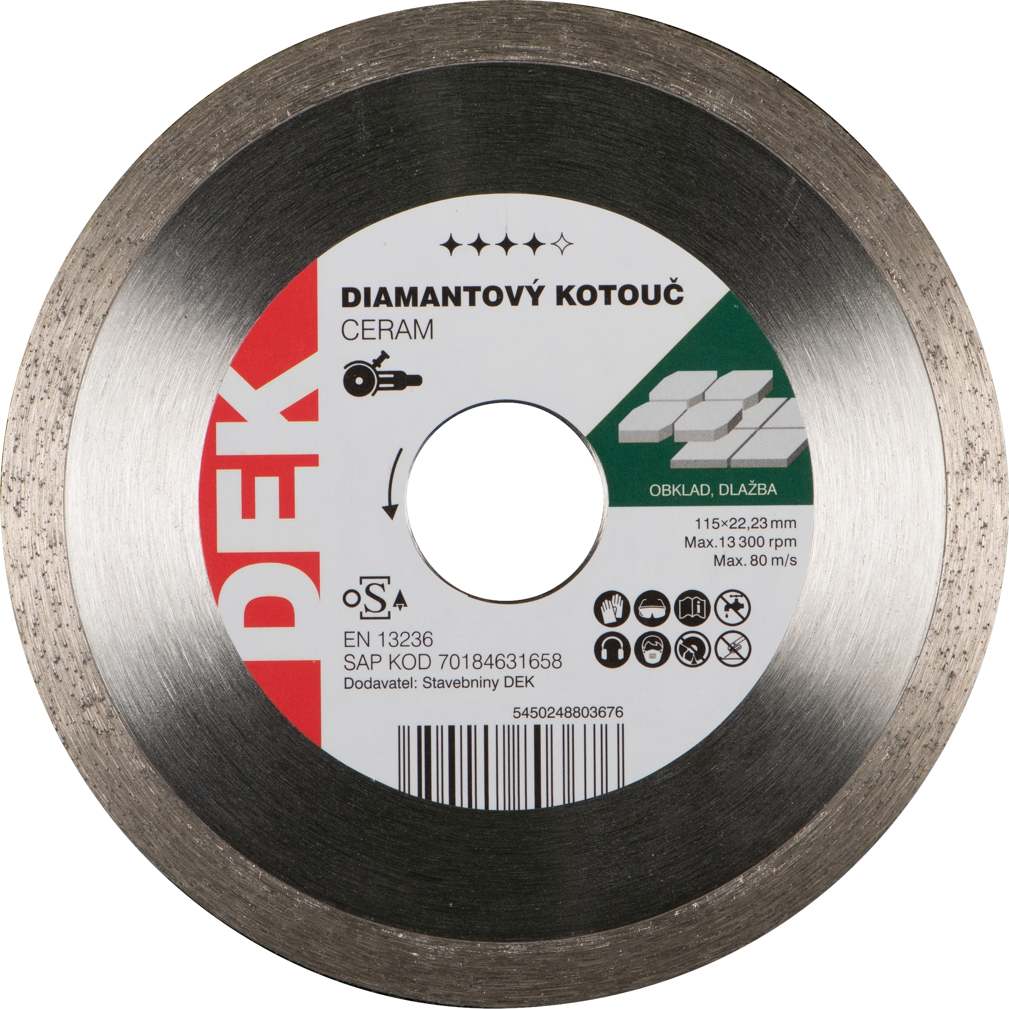 Kotouč řezný DIA DEK CERAM 115×22,23 mm