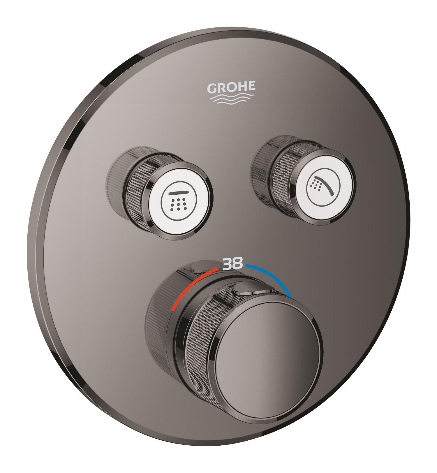 Díl nadomítkový Grohe Grohtherm SmartControl s 2 ventily Hard Graphite 29119A00
