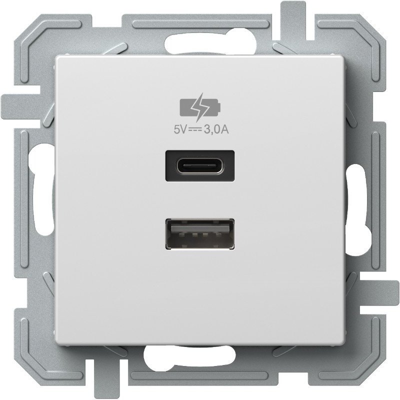 Zásuvka nabíjecí USB TEM Logiq bílá