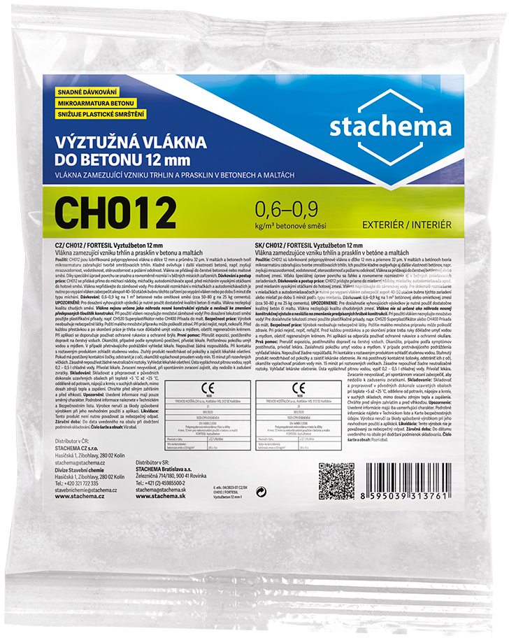 Vlákna výztužná do betonu Stachema CH012 12 mm 0,3 kg