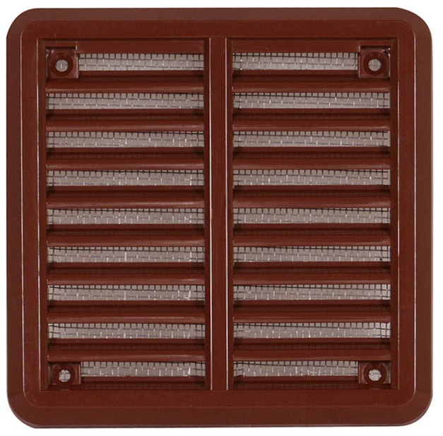 Mřížka větrací se sítí a krytkou HACO VM K 150×150 mm hnědá