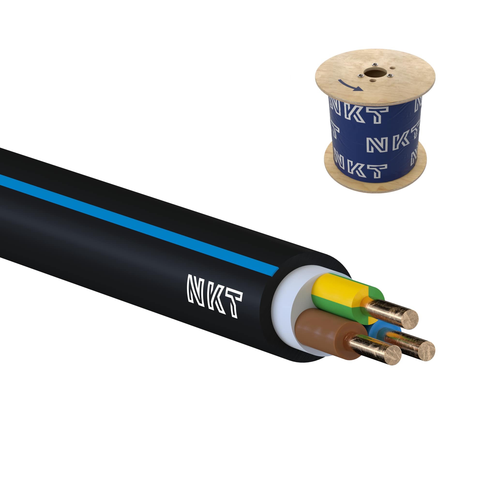 Kabel CYKY-J 3× 1,5 RE 500 m/cívka
