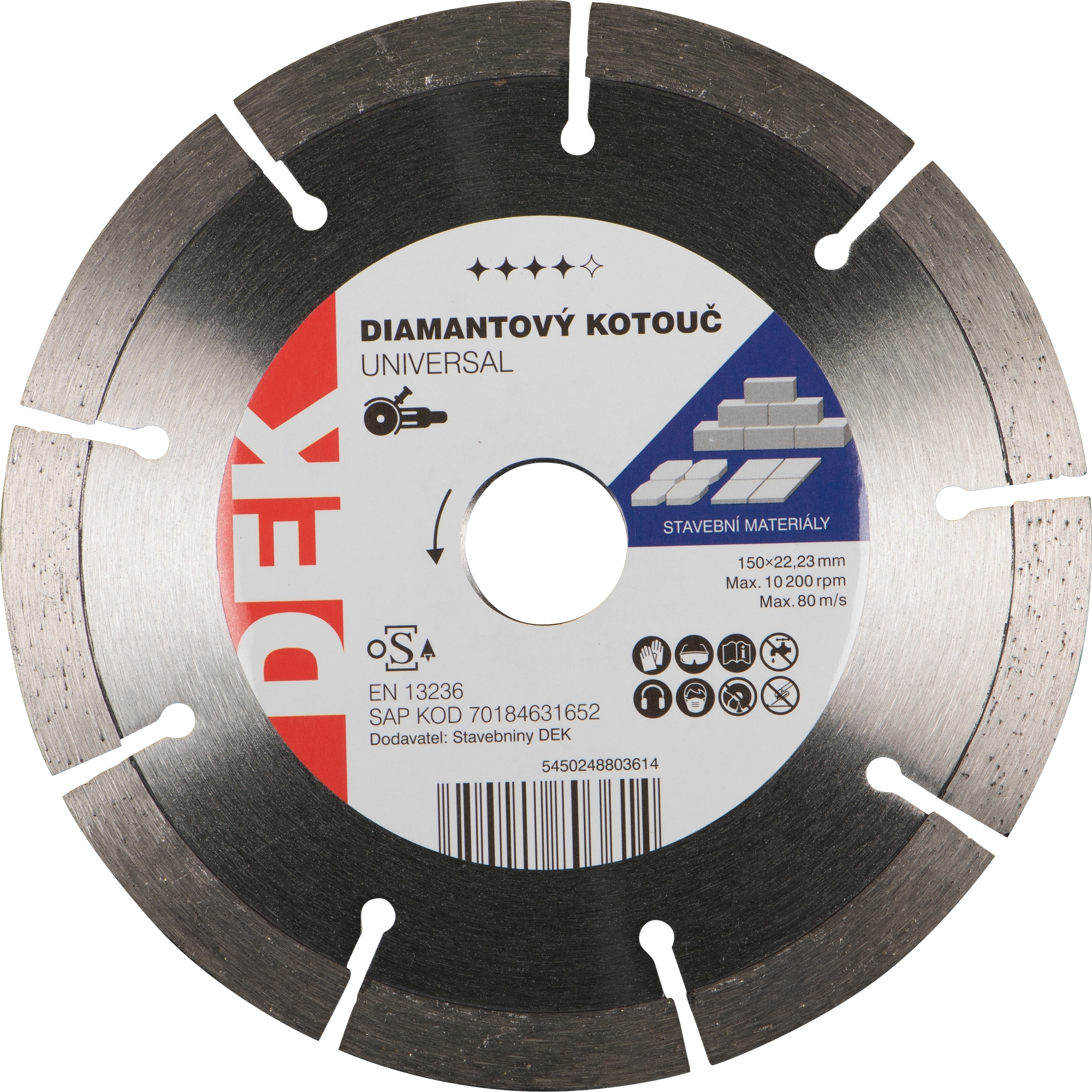 Kotouč řezný DIA DEK UNIVERSAL BLUE 150×22,23 mm