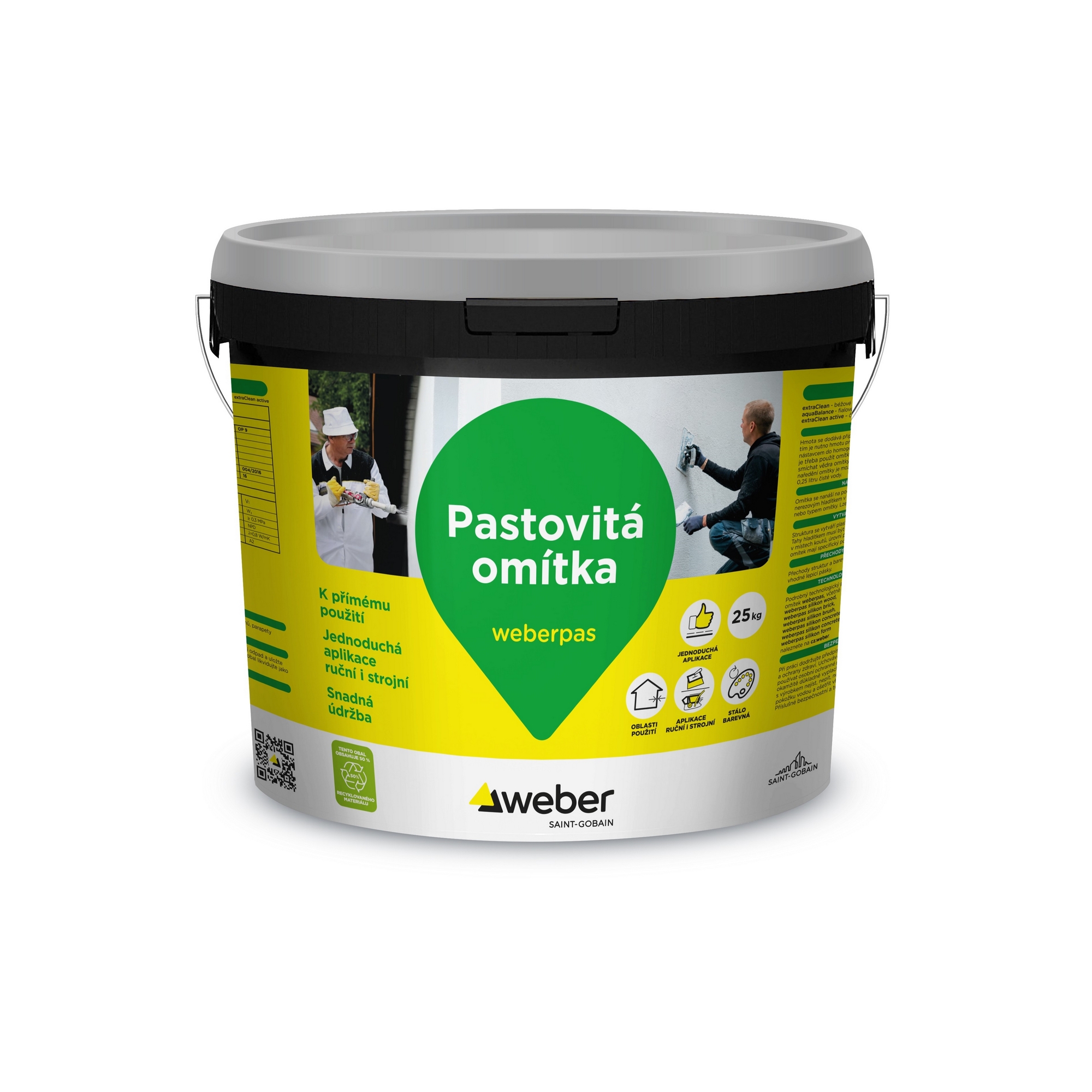 Omítka silikonová weberpas silikon zrnitá 1,5 mm GENER.0 25 kg