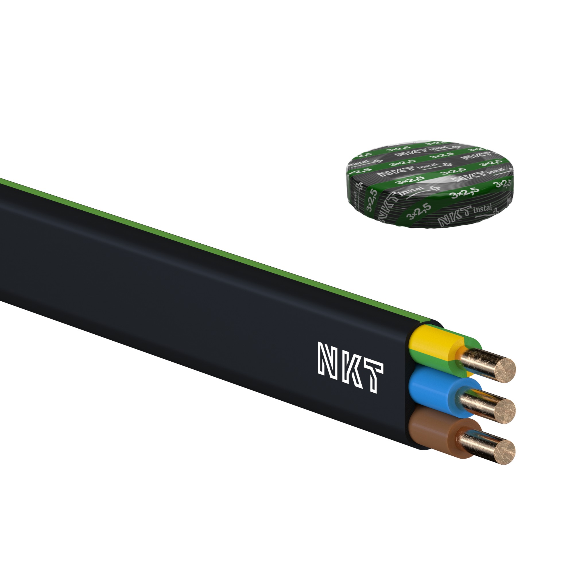 Kabel CYKYLo-J 3× 2,5 RE 50 m/bal.