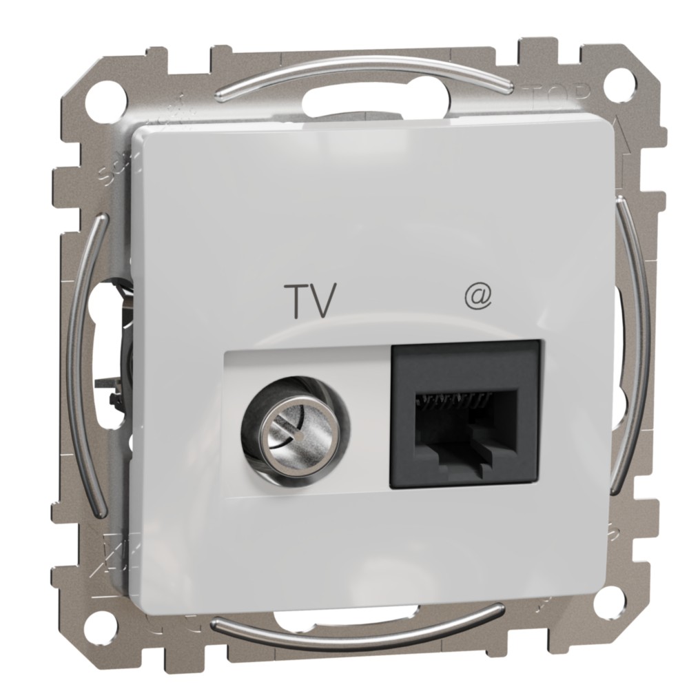 Zásuvka datová a anténní Schneider Sedna Design CAT6 1× RJ45, TV aluminium