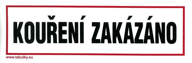 Tabule informační Kouření zakázáno 210×70 mm