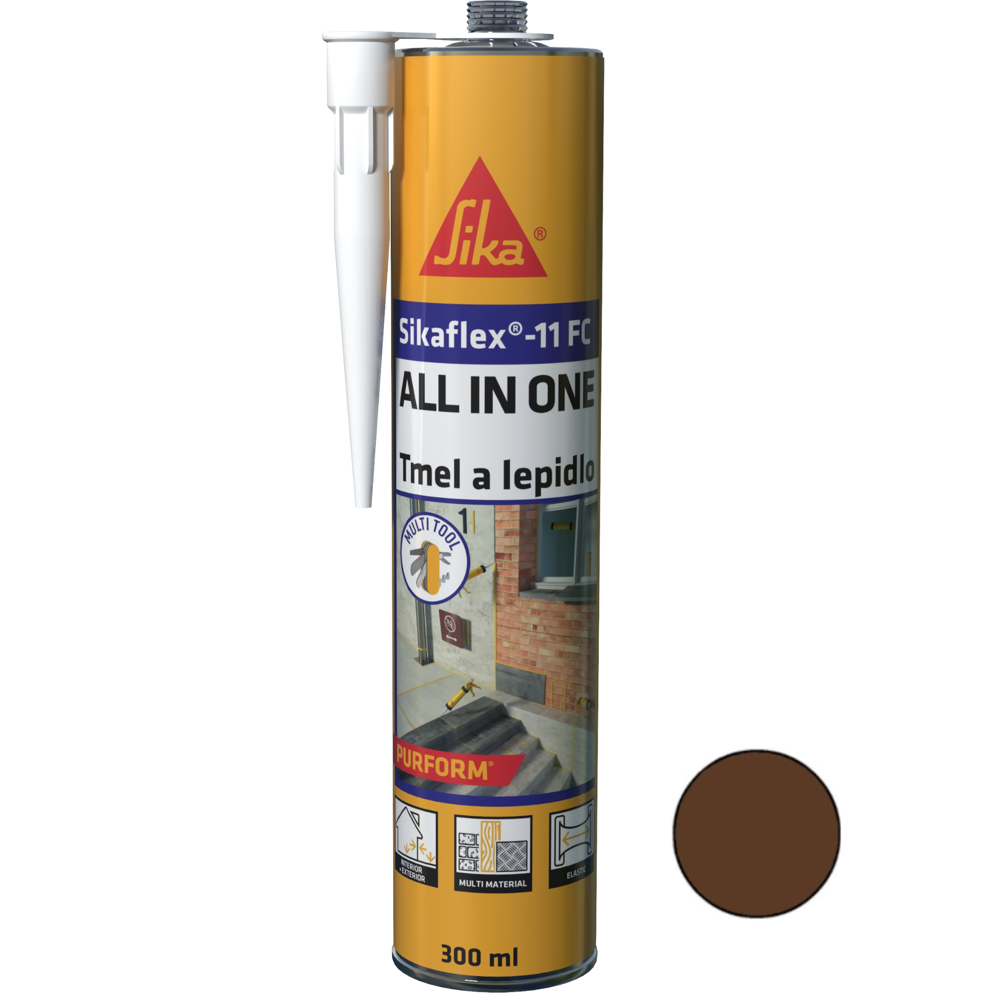 Tmel polyuretanový Sikaflex-11 FC Purform hnědý 300 ml
