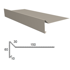 Lišta závětrná poplastovaná Viplanyl světle šedá délka 2,0 m rš. 250 mm
