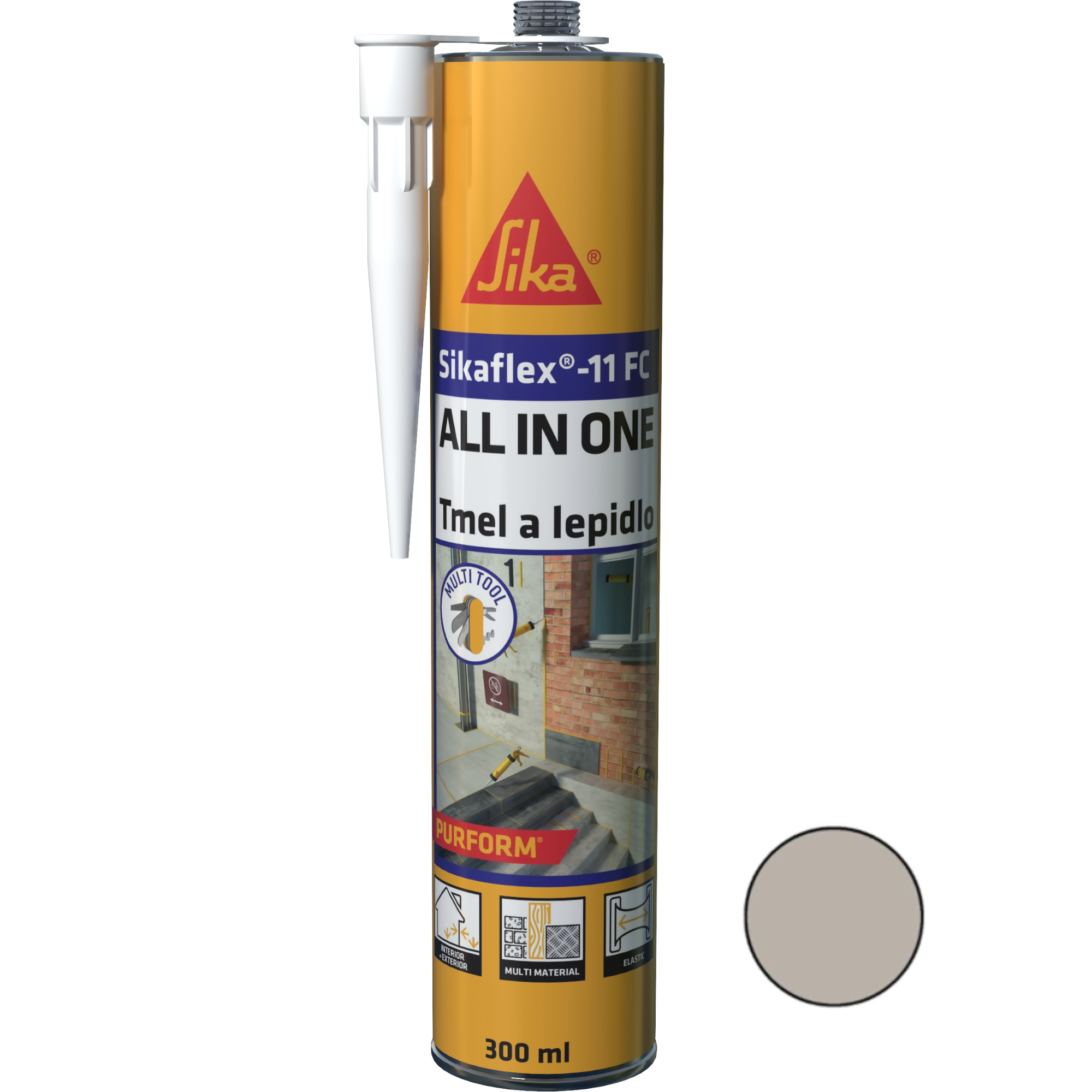 Tmel polyuretanový Sikaflex-11 FC Purform šedý 300 ml