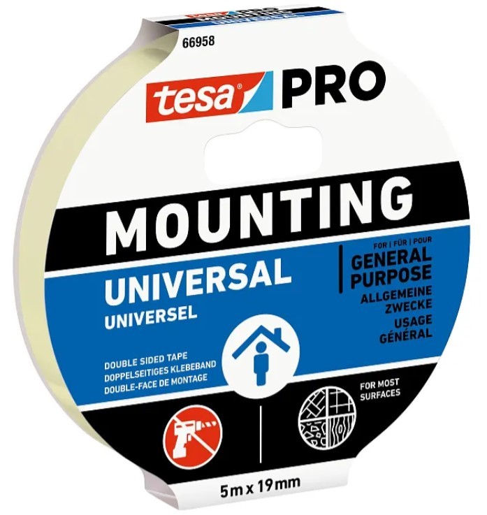 Páska oboustranná Tesa PRO Mounting universal 19 mm/5 m bílá