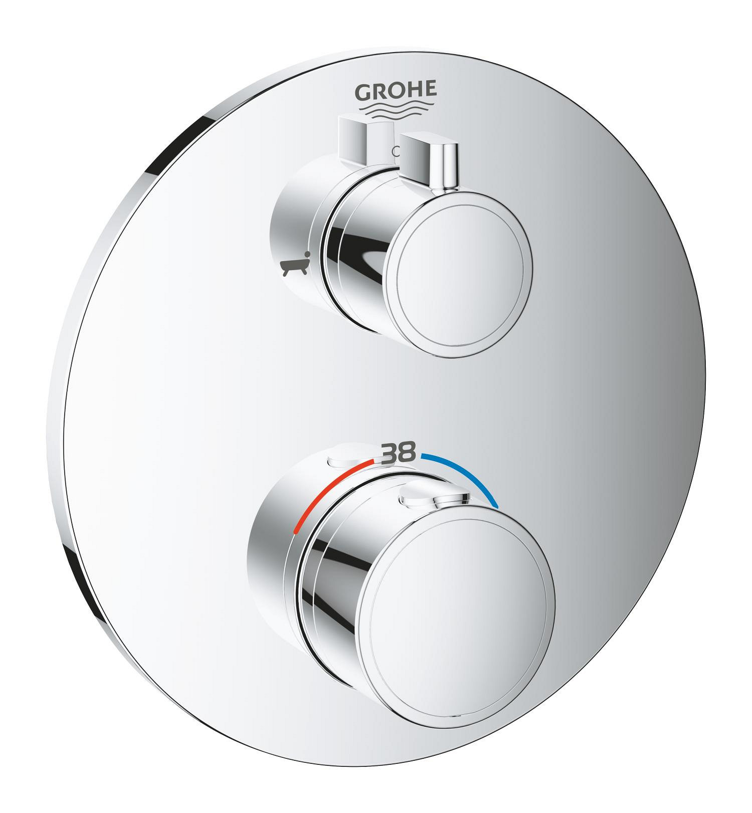 Díl nadomítkový Grohe Grohtherm chrom s přepínačem 24077000