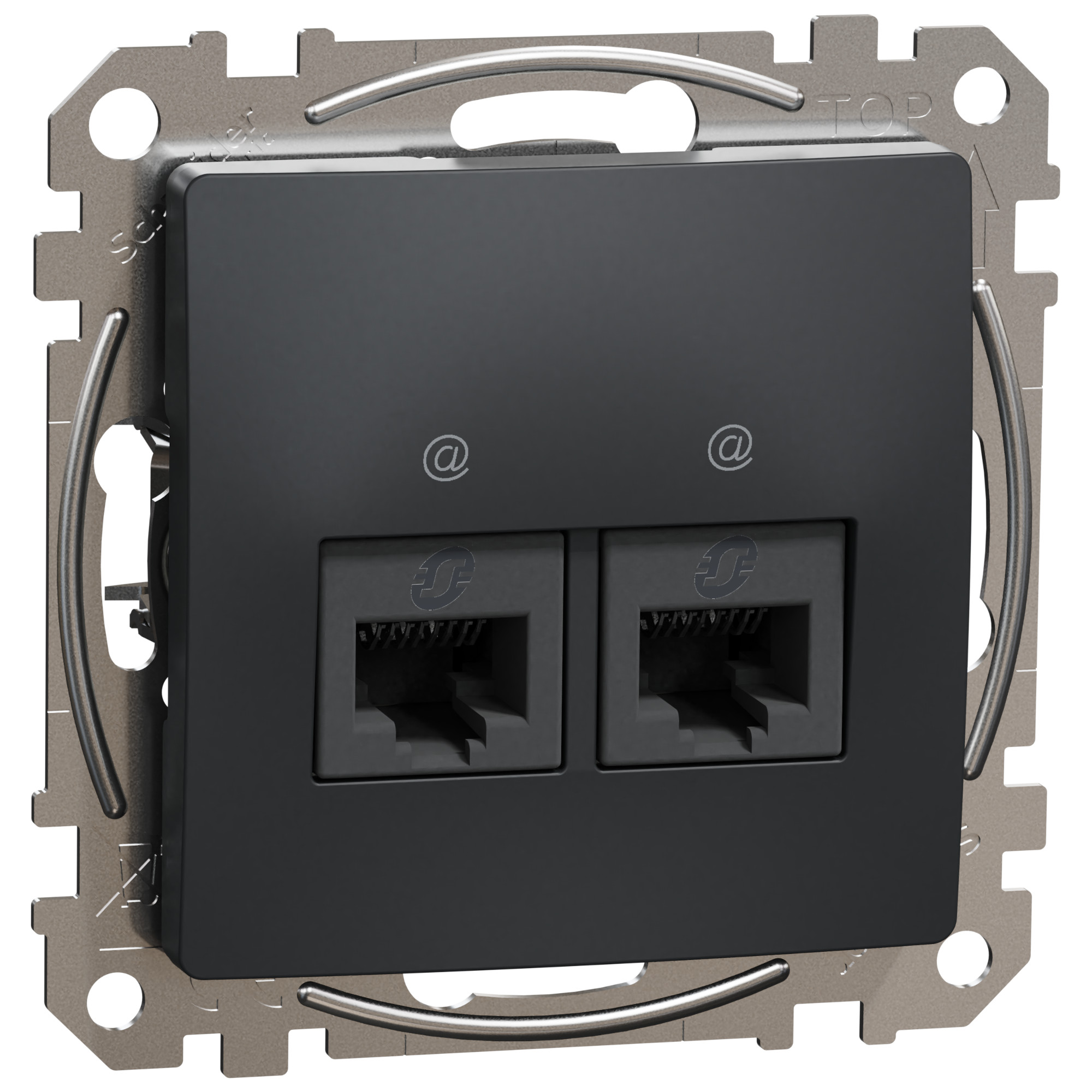 Zásuvka datová Schneider Sedna Design CAT6 2× RJ45 UTP nestíněná antracit