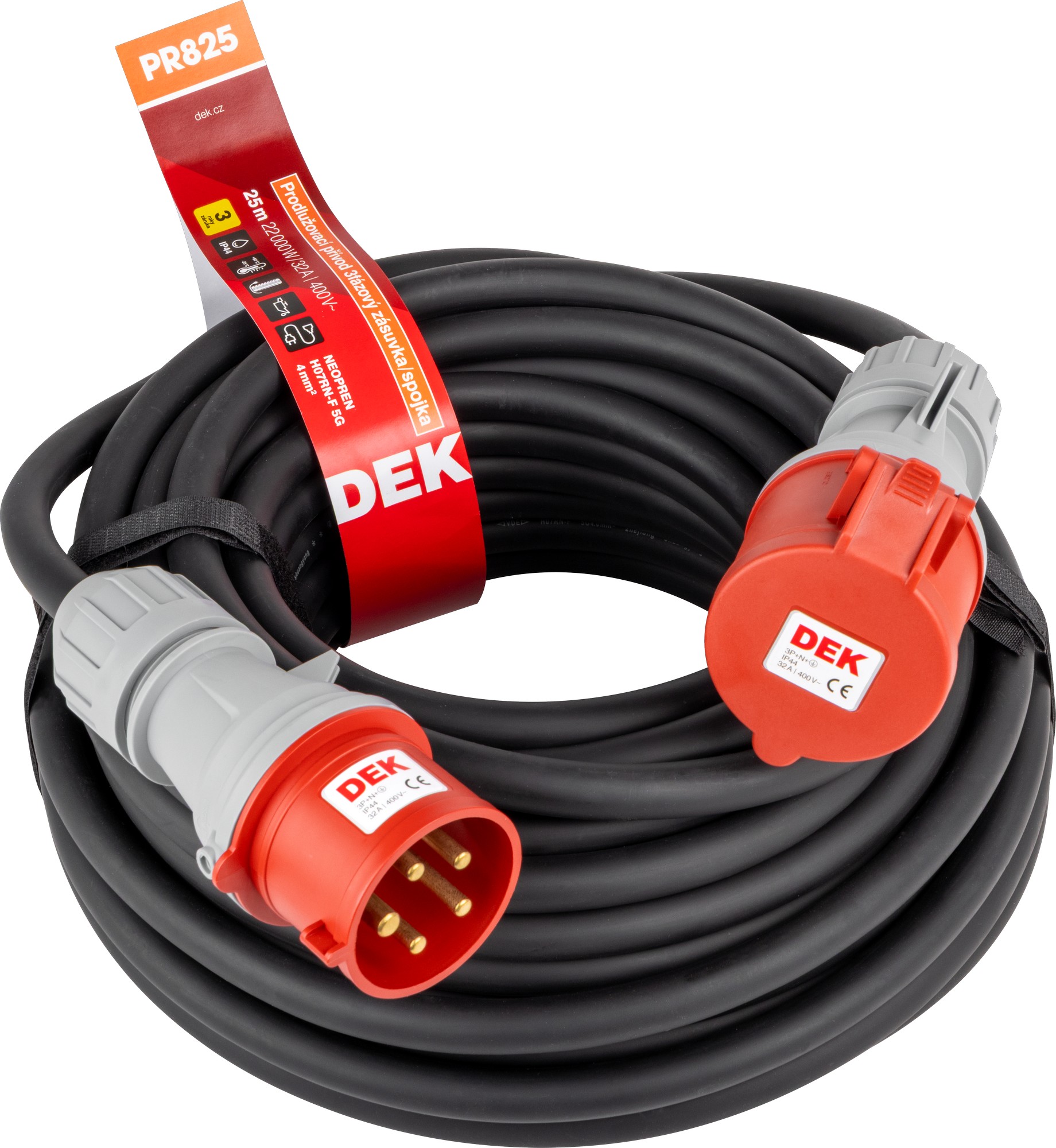 Kabel prodlužovací neoprenový spojka DEK PR825 25 m 4 mm2 IP 44