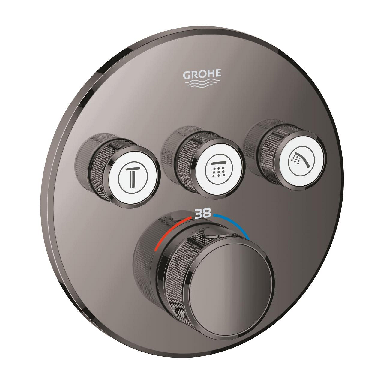 Díl nadomítkový Grohe Grohtherm SmartControl s 3 ventily Hard Graphite 29121A00