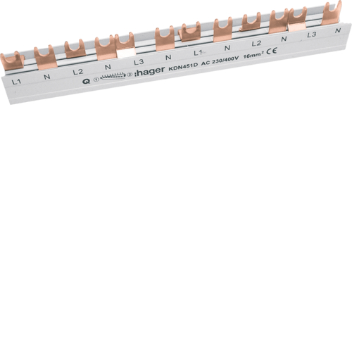 Levně Lišta propojovací Hager KDN451D 3+Npól 16 mm2