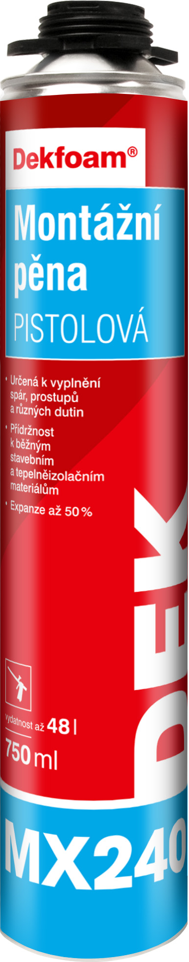 Levně Pěna montážní DEKFOAM MX240 pistolová 750 ml