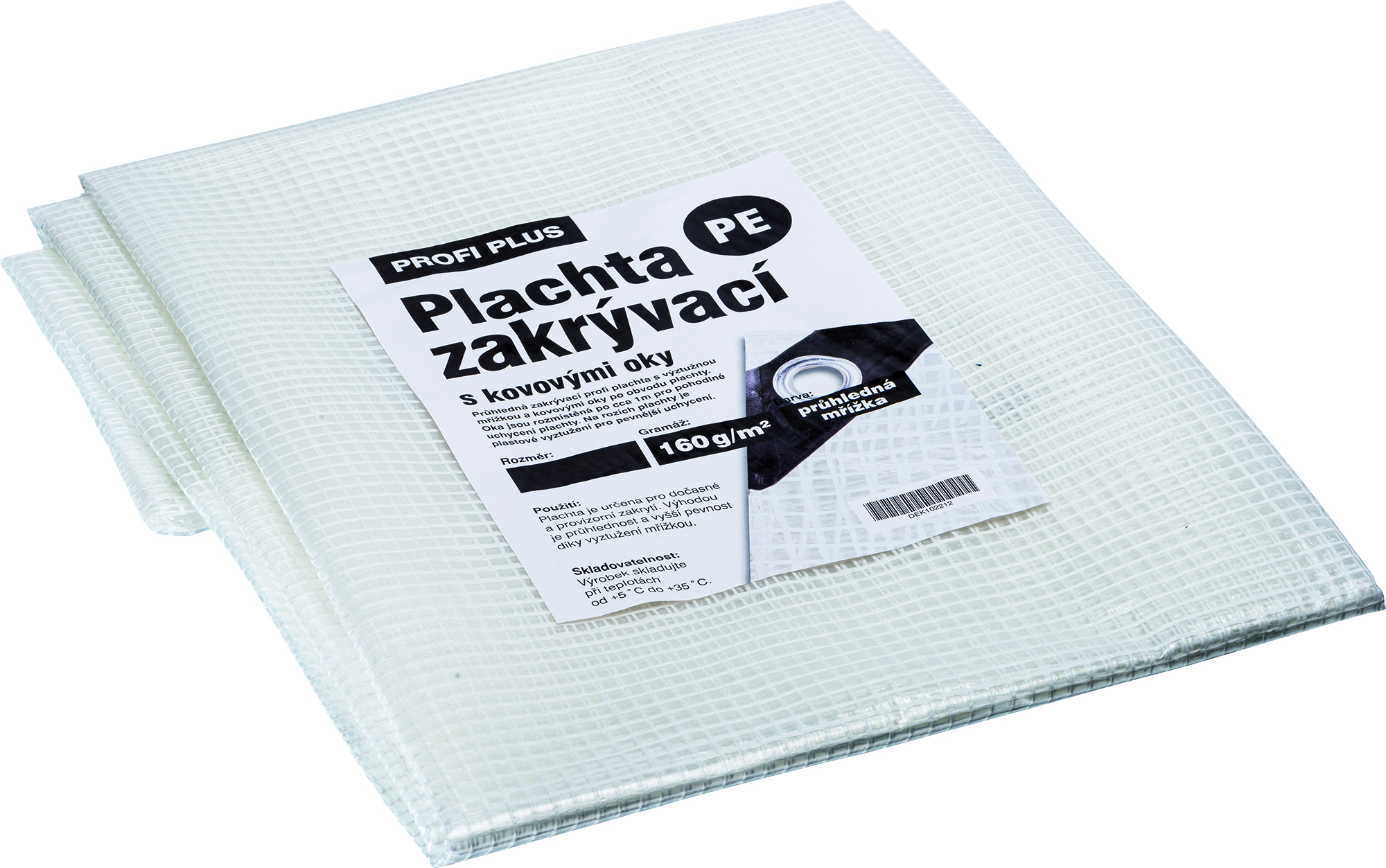 Plachta zakrývací PROFI PLUS 160 g/m2 průhledná 4×6 m