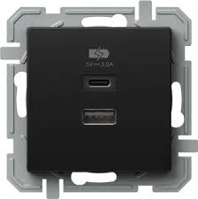 Zásuvka nabíjecí USB TEM Logiq černá